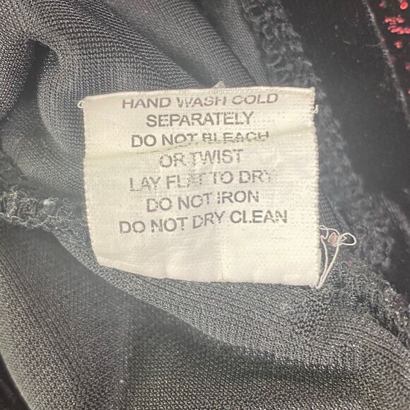 Vtg Y2K Notations Top | SP | Black Velvet Red Glitter | Whimsigoth Fairy Grunge - Picture 5 of 8